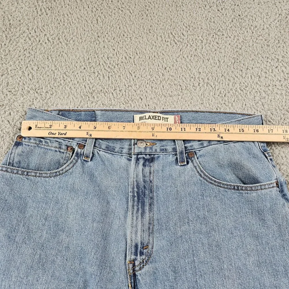 Levis 550 Jean Mens 33x32 Relaxed Straight Light Wash Grunge Cowboy Skater Work